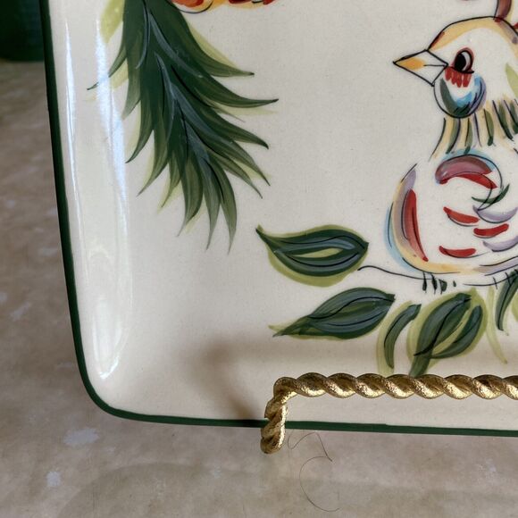 GAIL PITTMAN CHRISTMAS TRIMMINGS Square Side Plate - Partridge In A Pear Tree - Picture 6 of 7